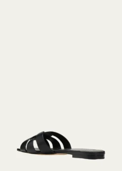 Saint LaurentWoven Leather Sandal Slide