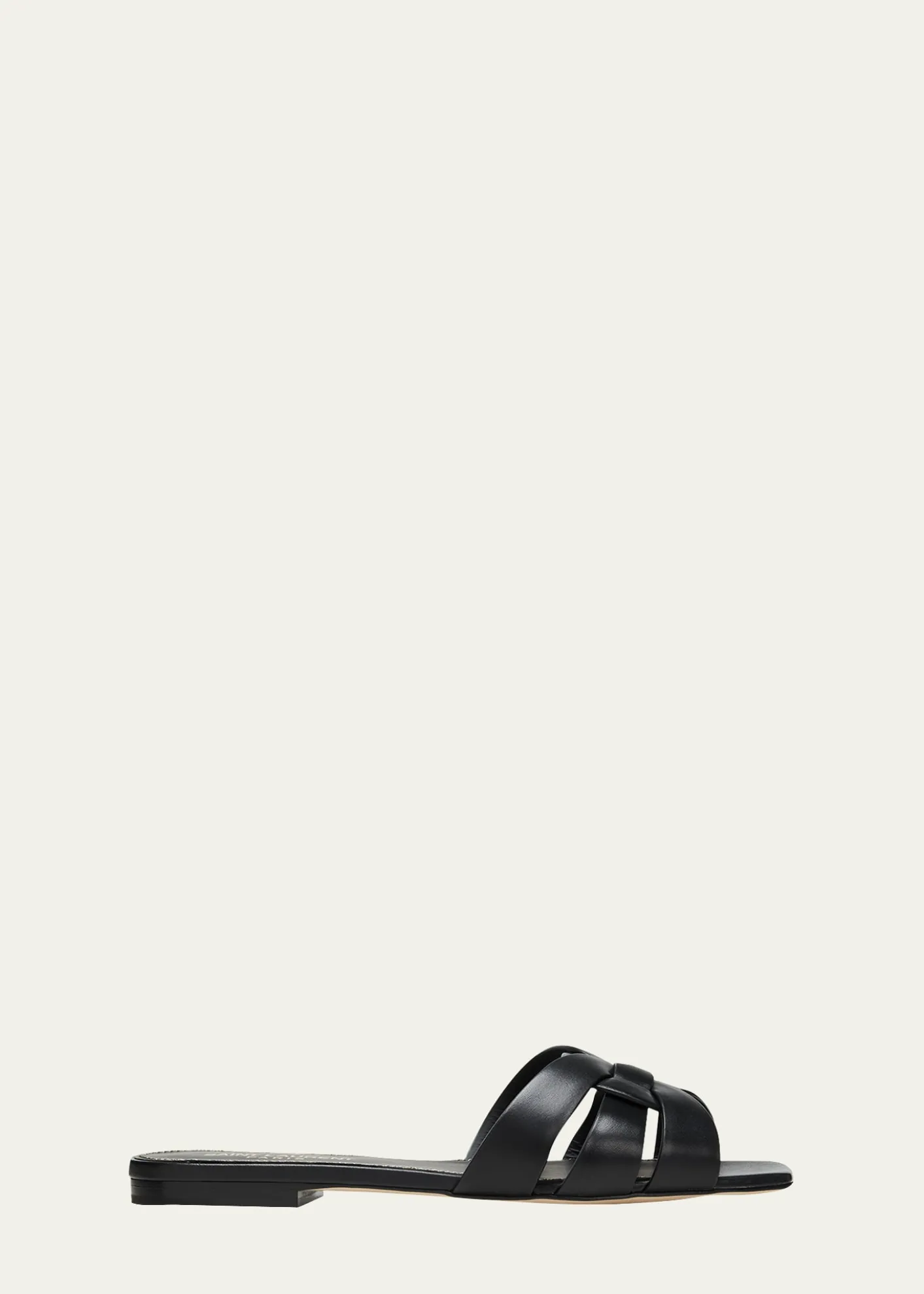 Saint LaurentWoven Leather Sandal Slide