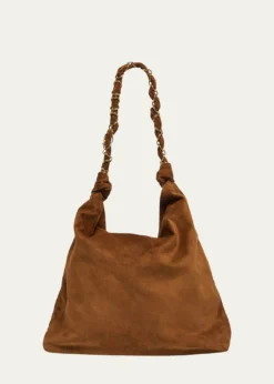 Saint LaurentYSL Chain-Embellished Suede Shoulder Bag