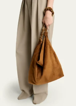 Saint LaurentYSL Chain-Embellished Suede Shoulder Bag