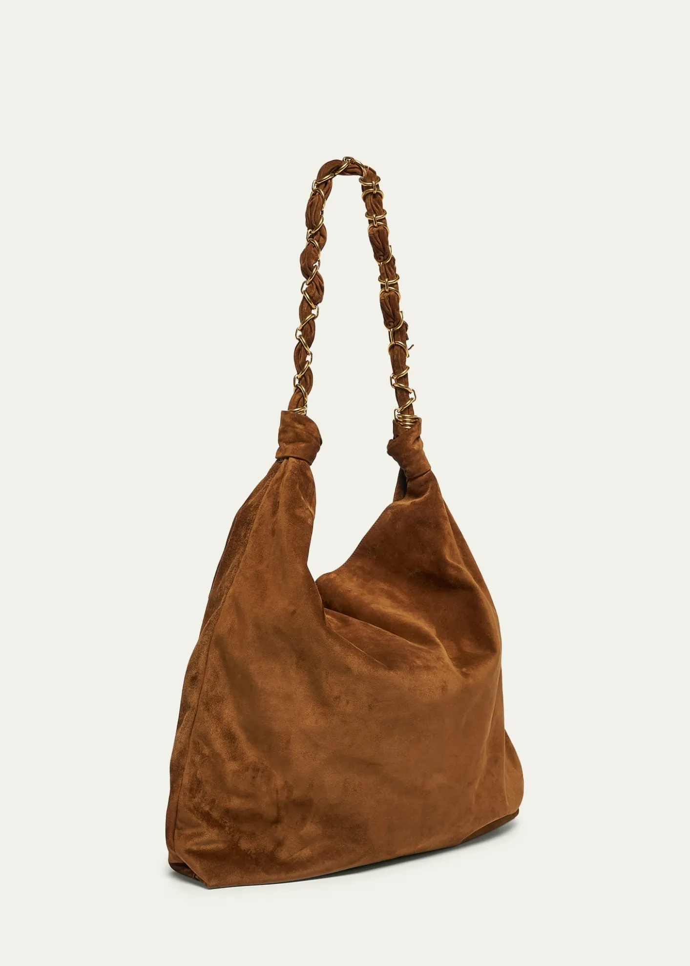 Saint LaurentYSL Chain-Embellished Suede Shoulder Bag