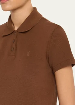 Saint LaurentYSL Cotton Pique Crop Polo Shirt