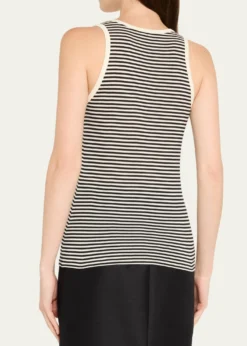 Saint LaurentYSL Logo Striped Tank Top