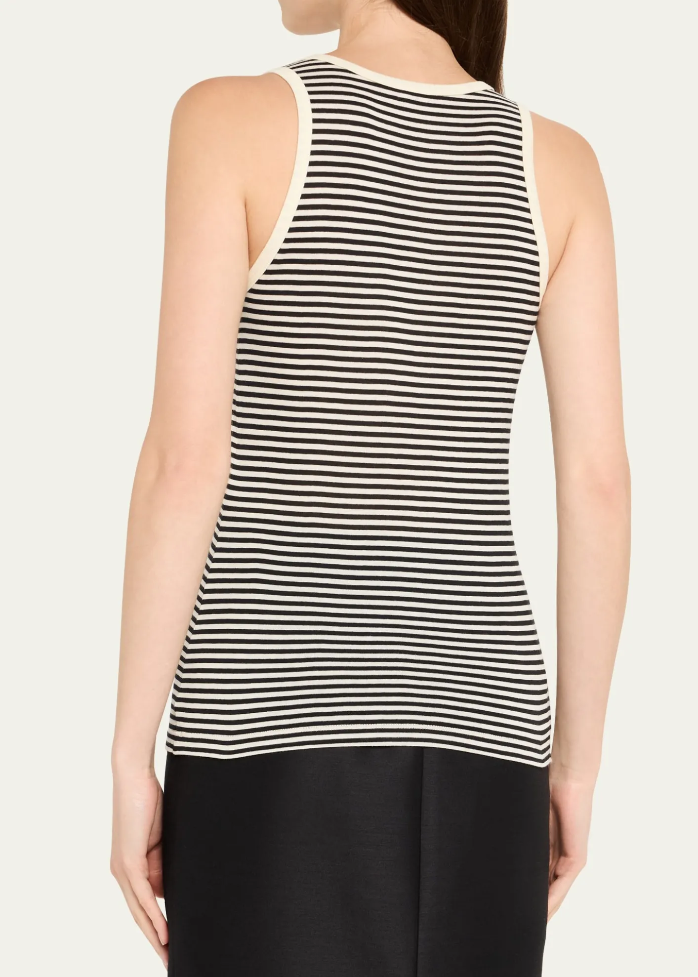Saint LaurentYSL Logo Striped Tank Top