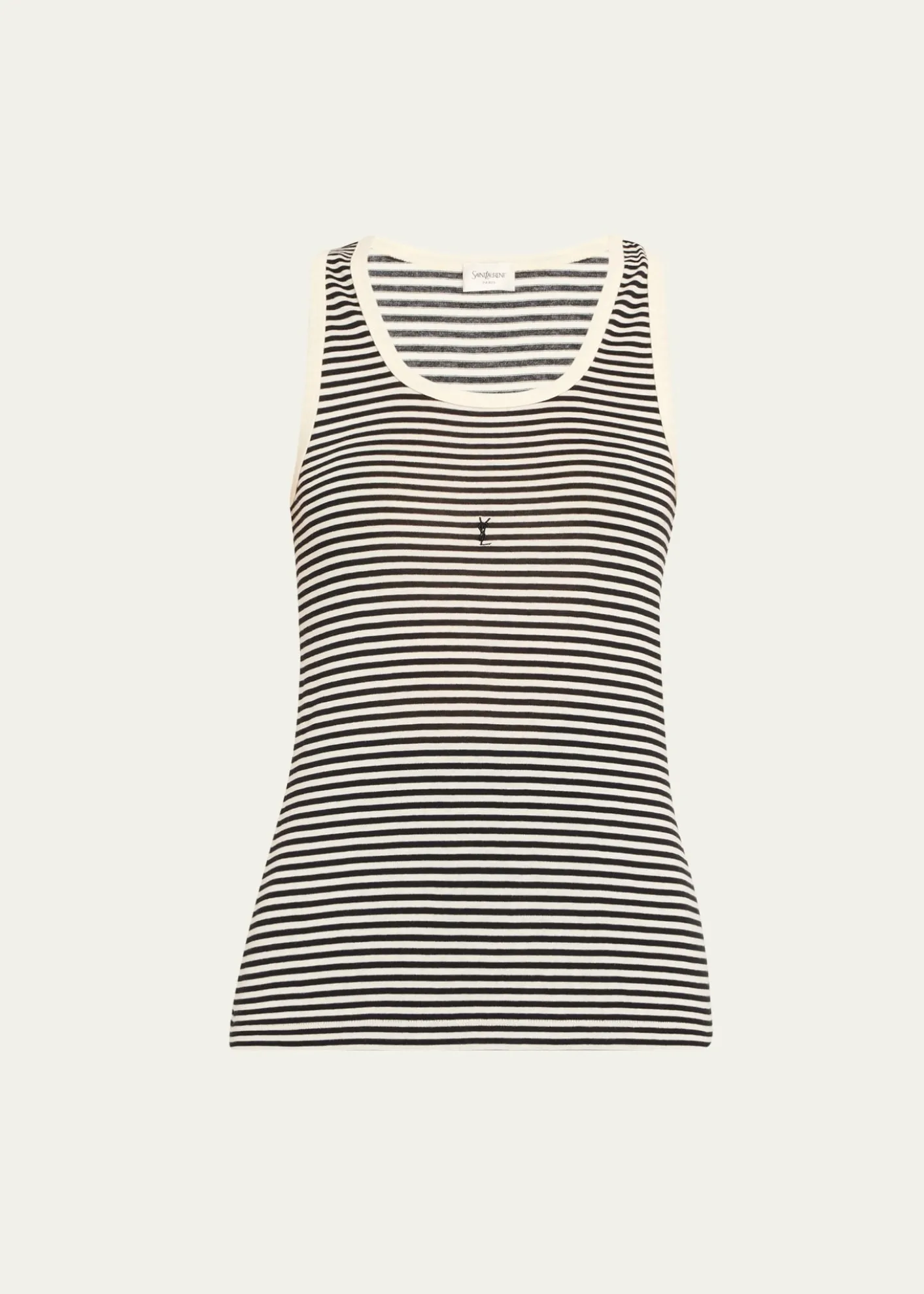 Saint LaurentYSL Logo Striped Tank Top