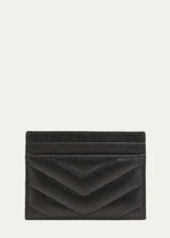 Saint LaurentYSL Monogram Card Case in Grained Leather