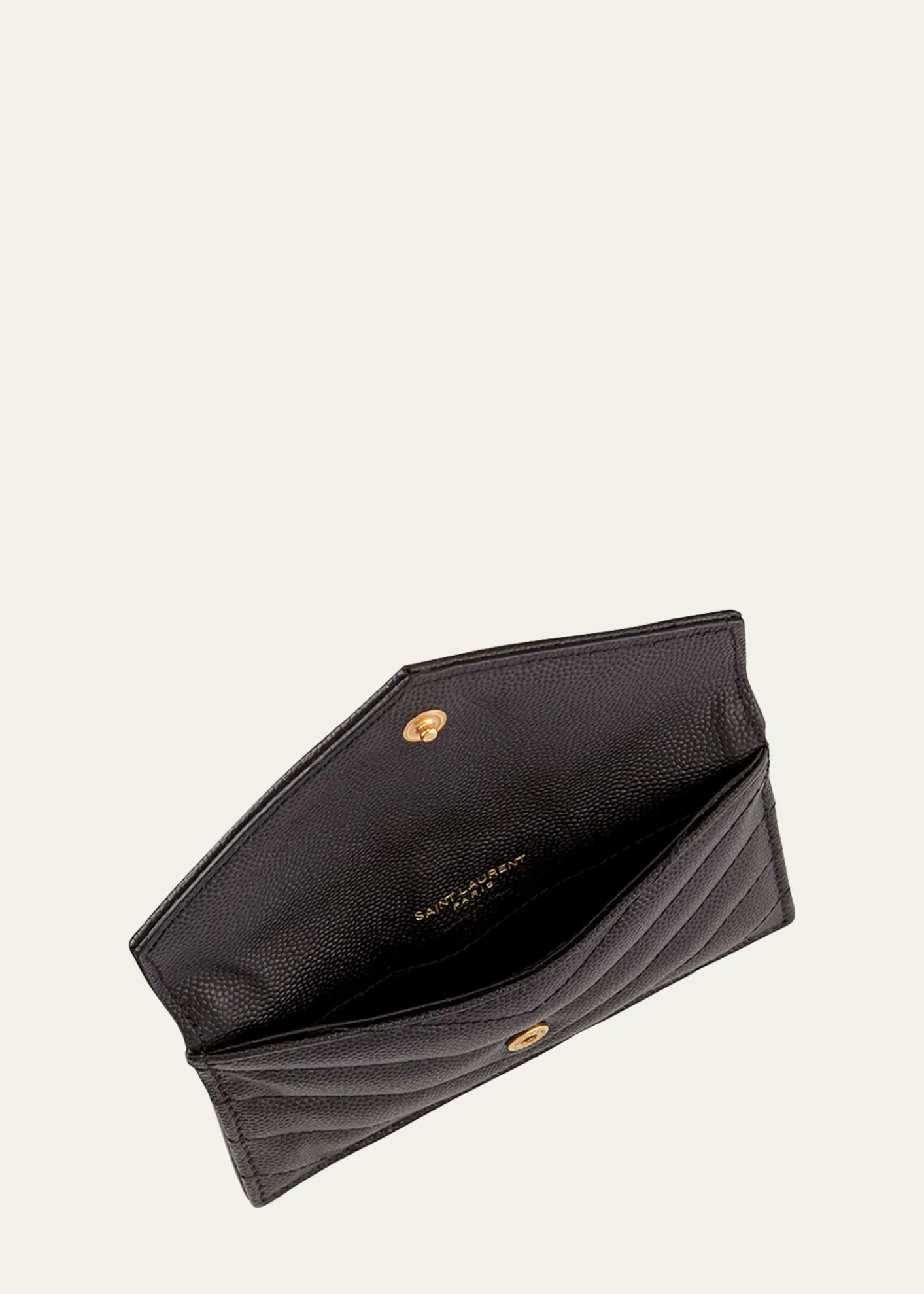 Saint LaurentYSL Monogram Flap Card Case in Grained Leather