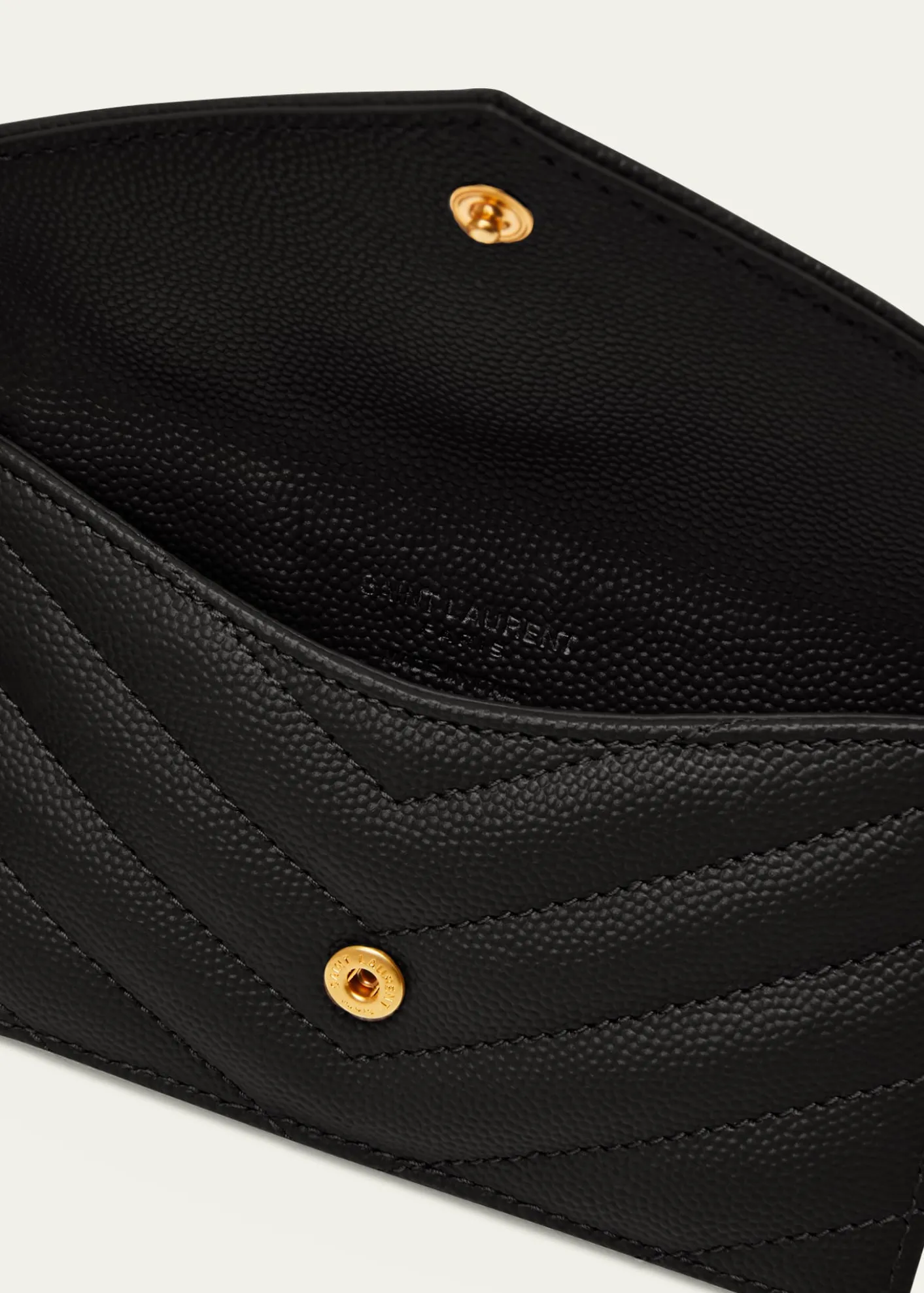 Saint LaurentYSL Monogram Flap Card Case in Grained Leather