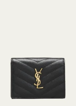 Saint LaurentYSL Monogram Grain de Poudre Flap Card Case