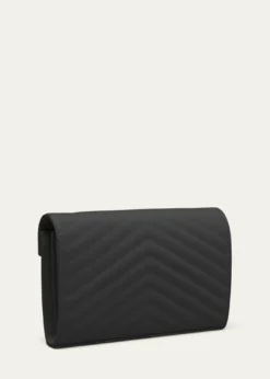 Saint LaurentYSL Monogram Large Wallet on Chain in Grained Leather