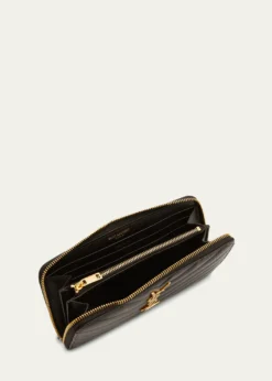 Saint LaurentYSL Monogram Large Zip Wallet in Grained Leather