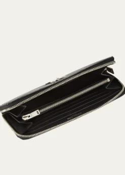 Saint LaurentYSL Monogram Large Zip Wallet in Grained Leather