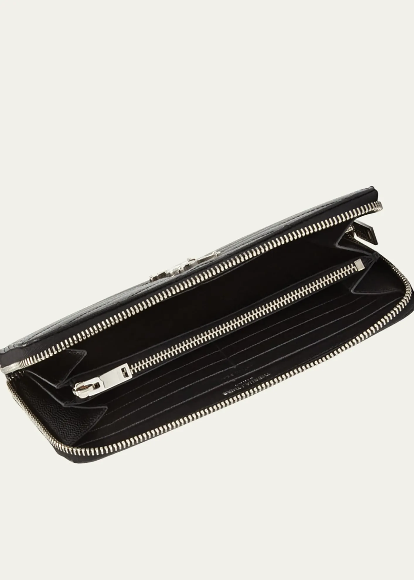 Saint LaurentYSL Monogram Large Zip Wallet in Grained Leather