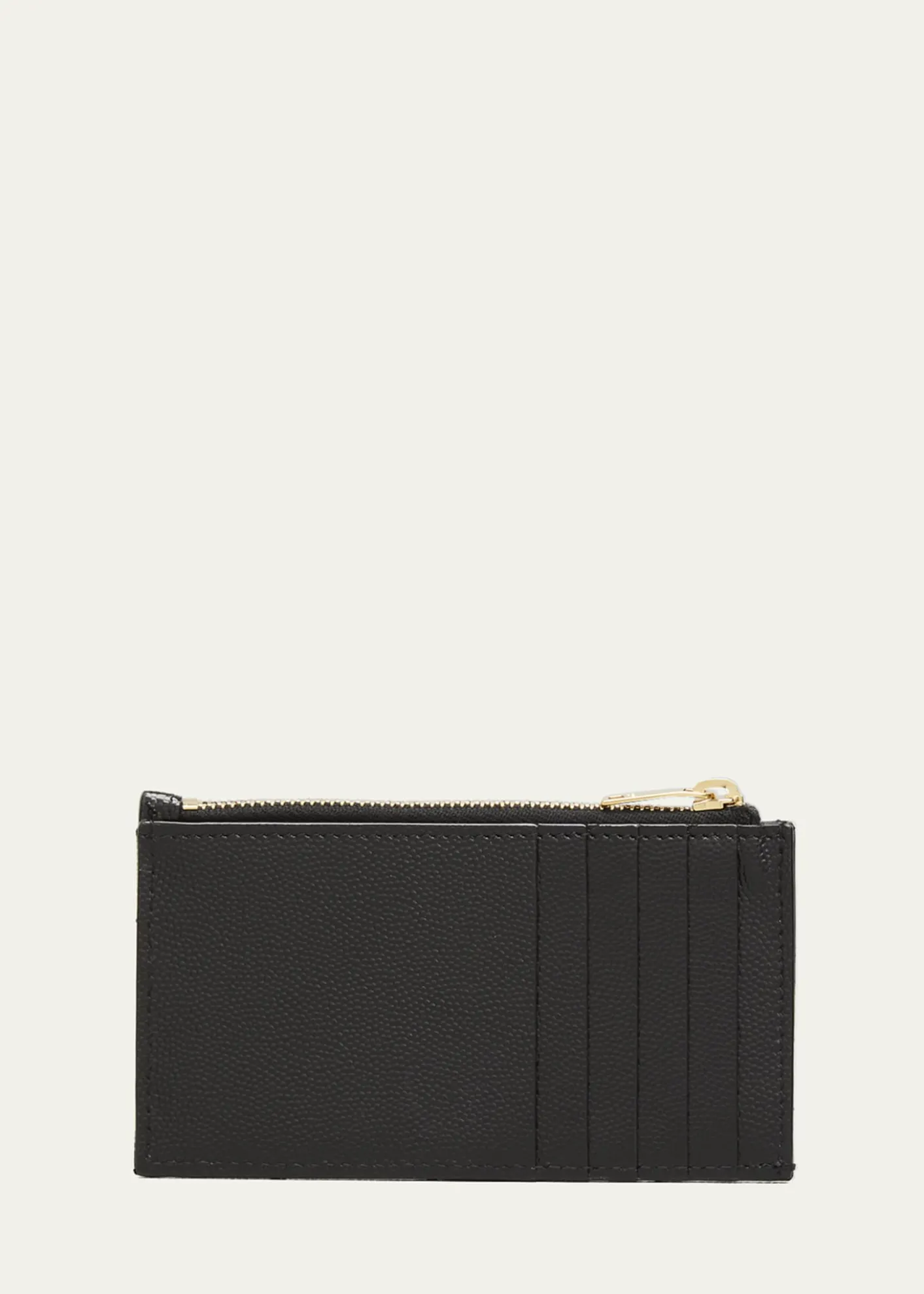 Saint LaurentYSL Monogram Small Ziptop Card Case in Grained Leather