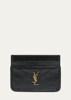Saint LaurentYSL Quilted Leather Card Holder