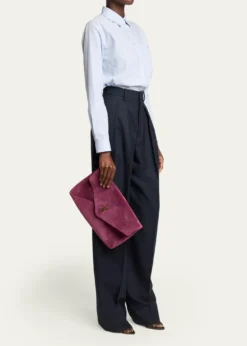 Saint LaurentYSL XXL Suede Envelope Pouch Clutch Bag