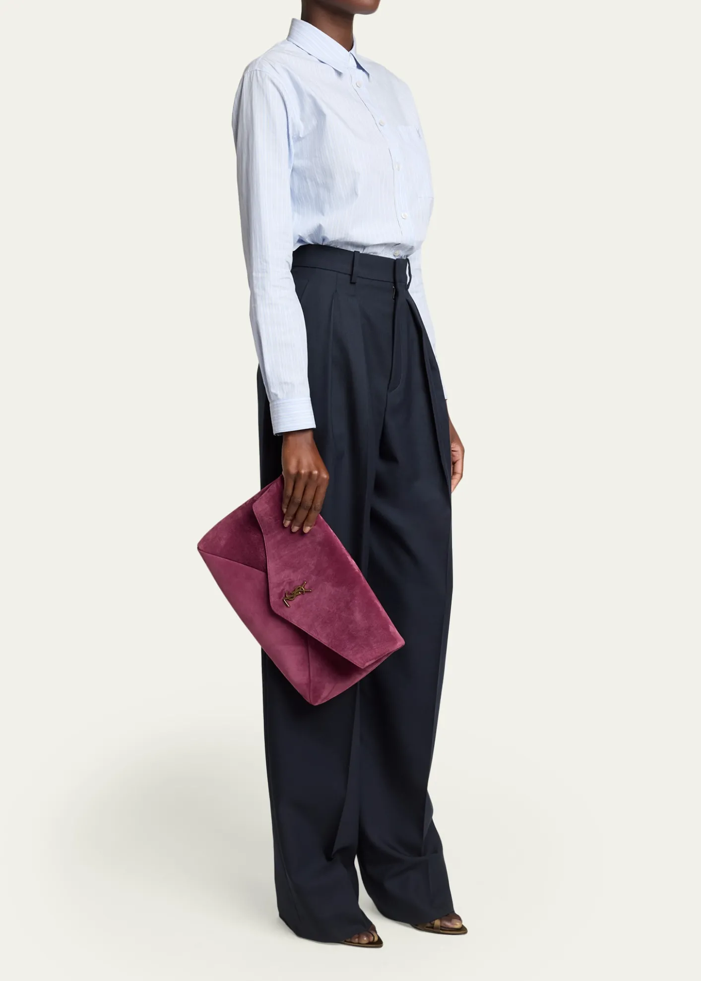 Saint LaurentYSL XXL Suede Envelope Pouch Clutch Bag