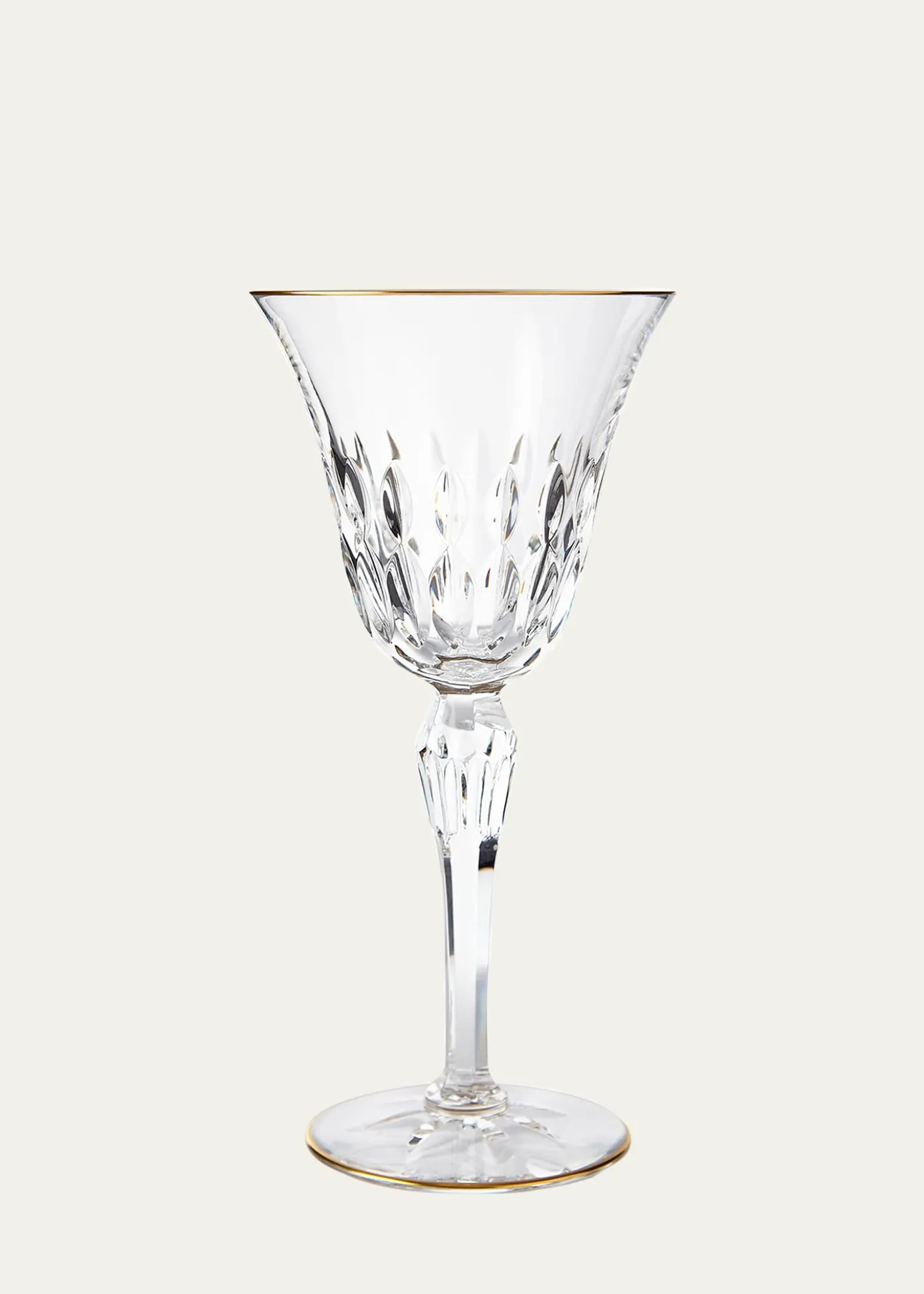 Saint Louis CrystalStella Water Goblet with Gold Rim