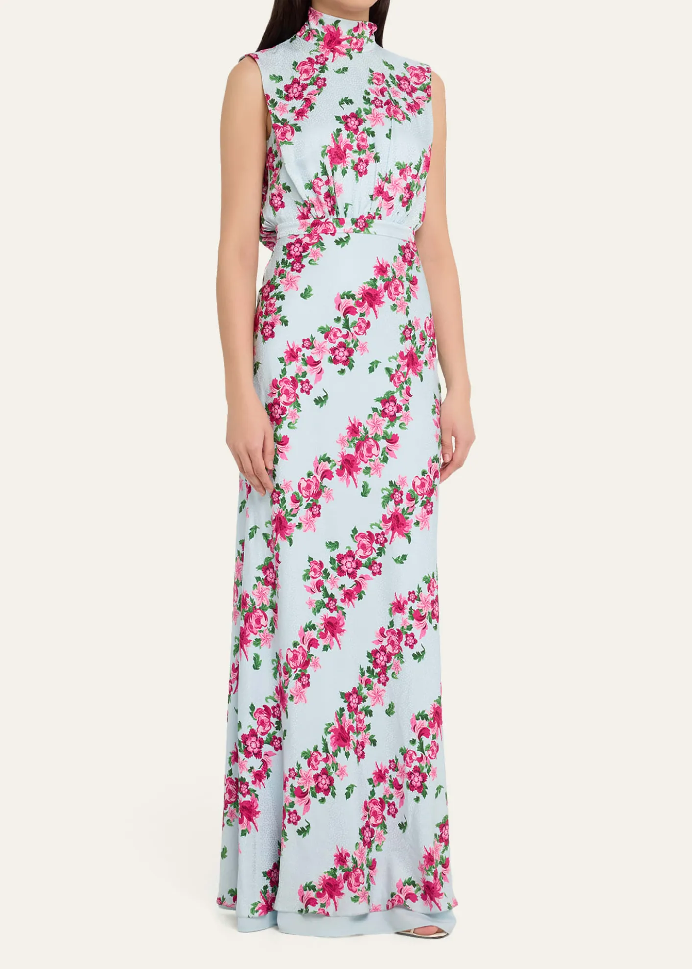 SaloniFleur Printed High-Neck Dress