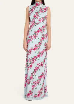 SaloniFleur Printed High-Neck Dress