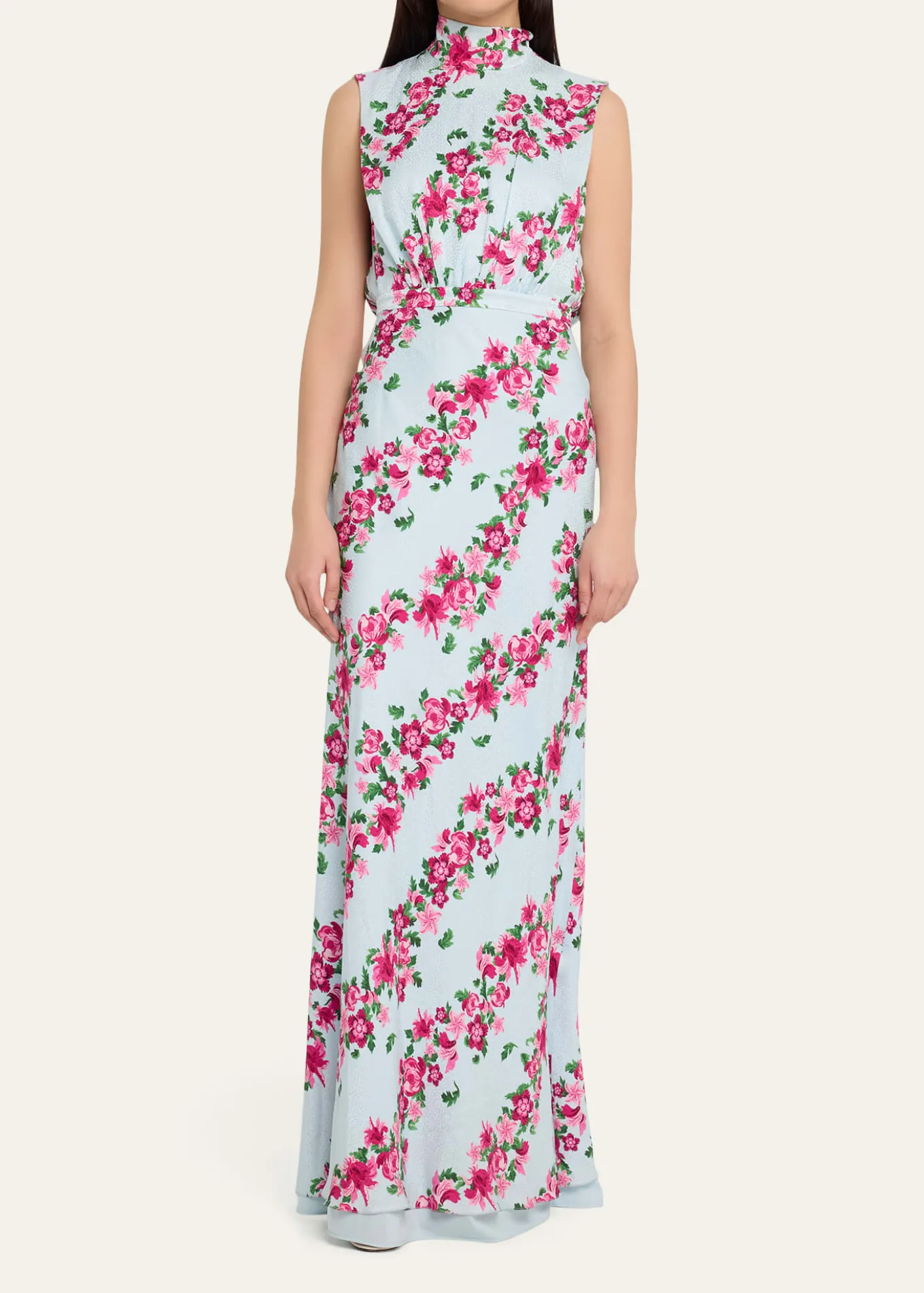 SaloniFleur Printed High-Neck Dress