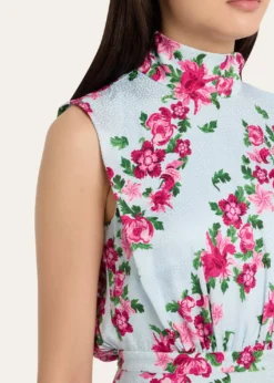 SaloniFleur Printed High-Neck Dress