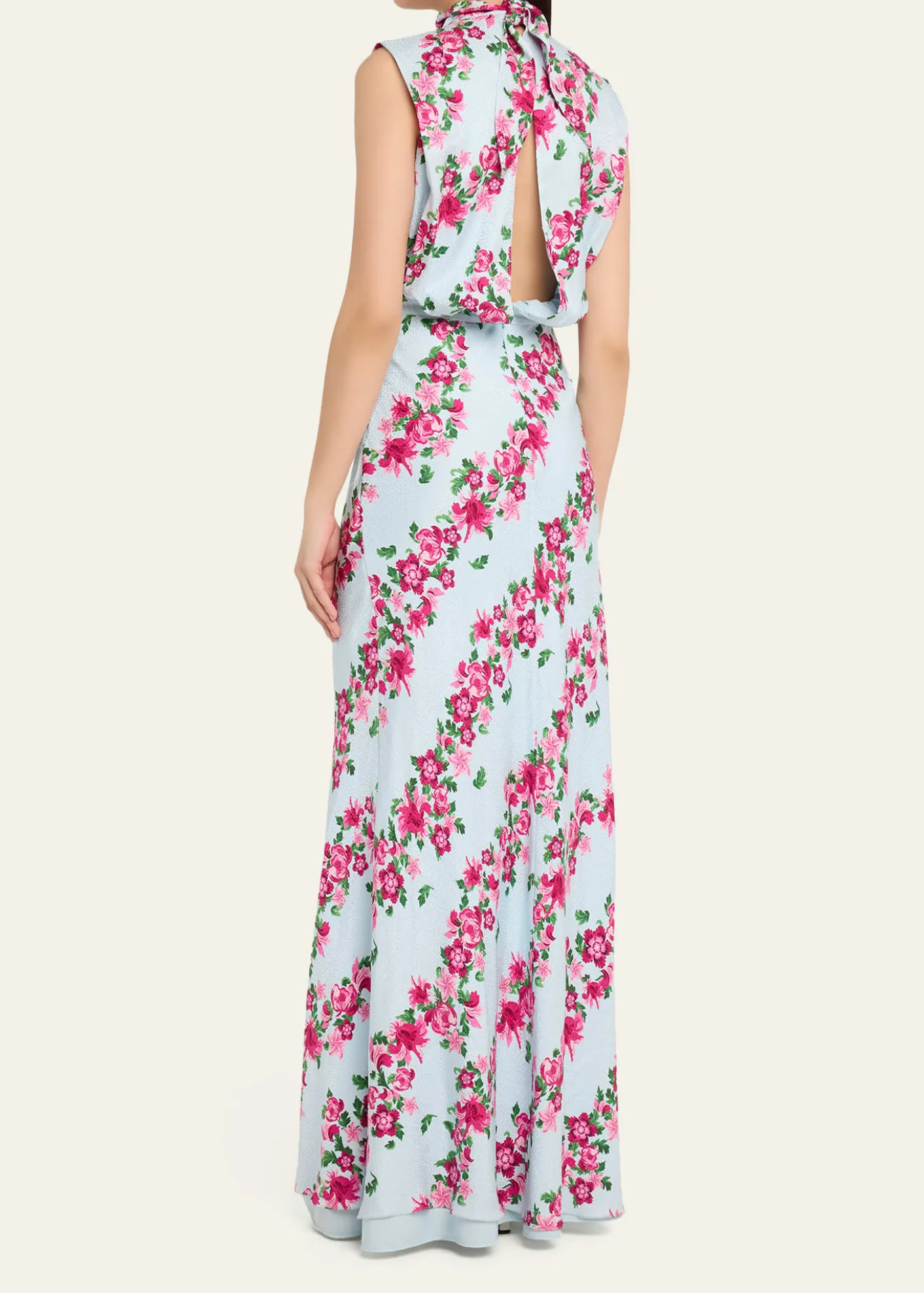 SaloniFleur Printed High-Neck Dress