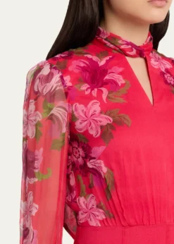 SaloniJaclyn Printed Long-Sleeve Dress