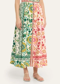 SaloniJudi B Printed Button-Front Skirt