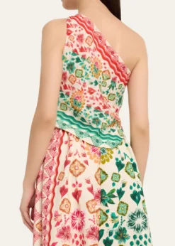 SaloniMadeline Printed One-Shoulder Top