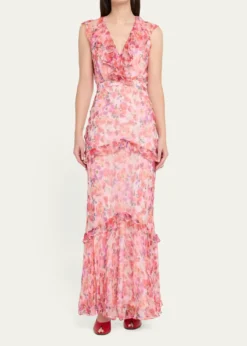 SaloniRita Tiered Ruffle Cocktail Dress