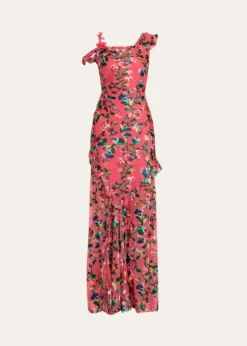 SaloniSeema Floral Silk Chiffon Maxi Dress
