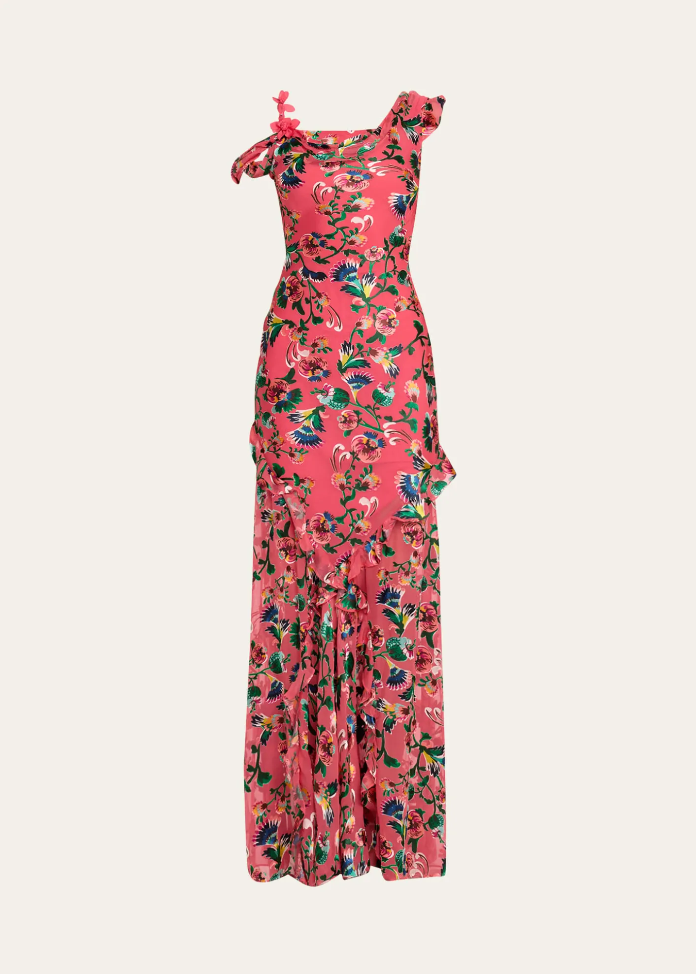 SaloniSeema Floral Silk Chiffon Maxi Dress