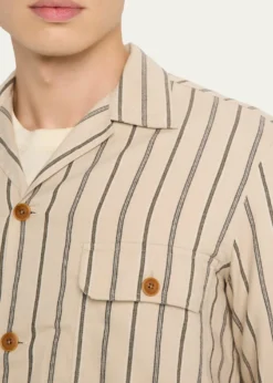 Salvatore PiccoloMen's Cotton Multi-Stripe Dual-Pocket Overshirt