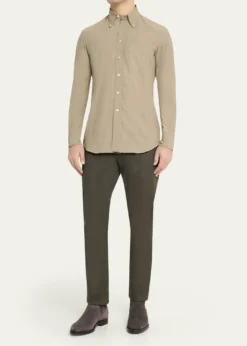 Salvatore PiccoloMen's Cotton Micro-Grid Check Button-Down Shirt
