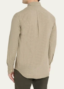 Salvatore PiccoloMen's Cotton Micro-Grid Check Button-Down Shirt