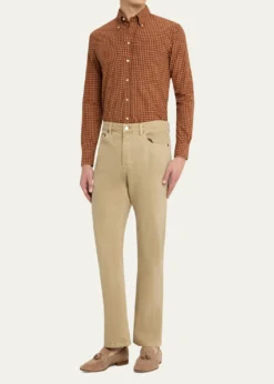 Salvatore PiccoloMen's Cotton Windowpane Plaid Sport Shirt