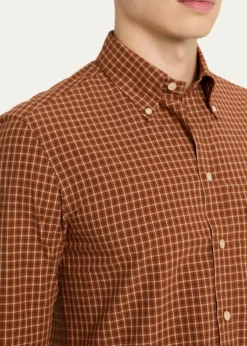 Salvatore PiccoloMen's Cotton Windowpane Plaid Sport Shirt