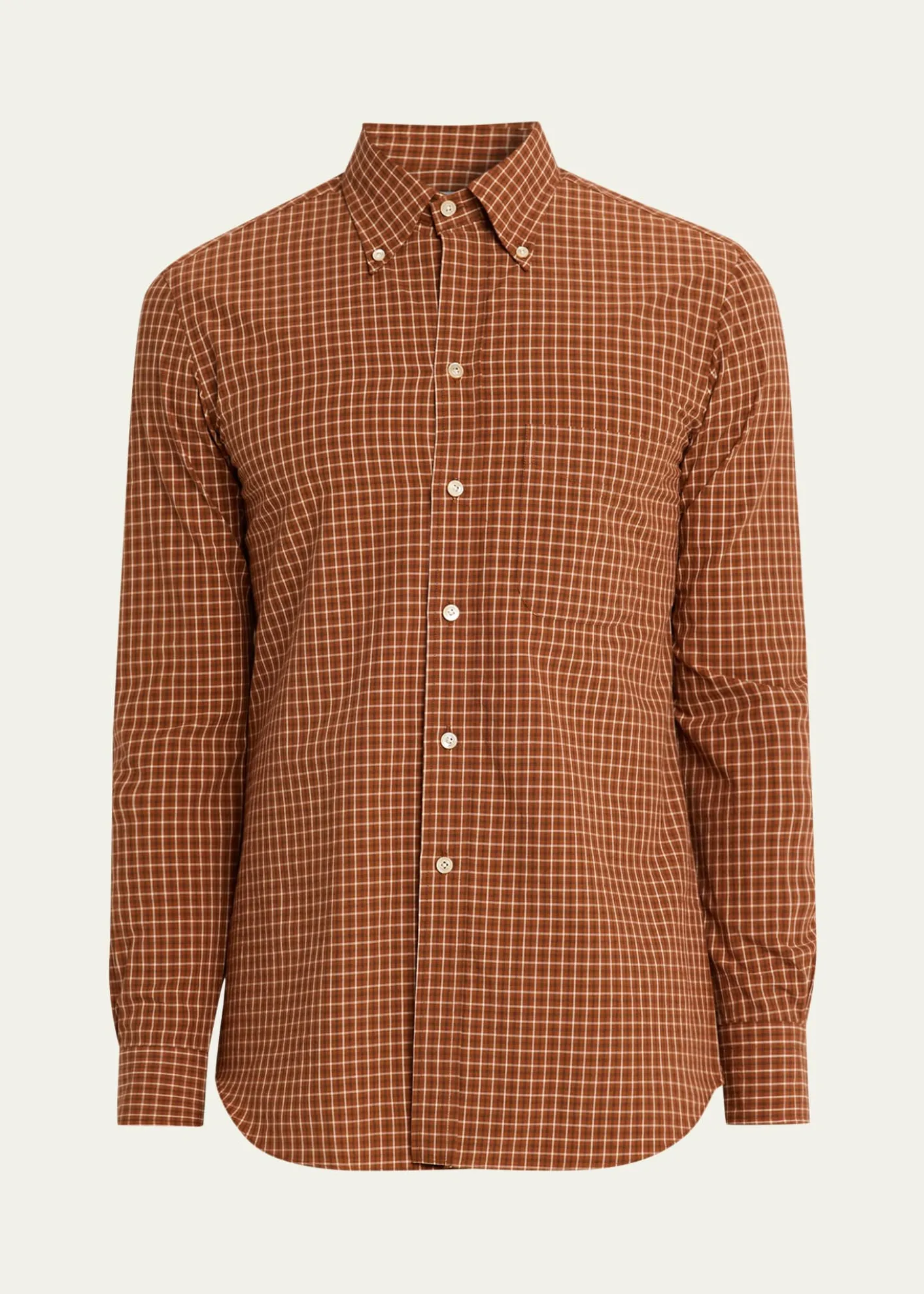 Salvatore PiccoloMen's Cotton Windowpane Plaid Sport Shirt