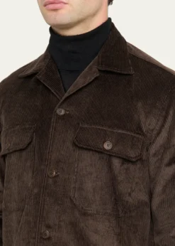 Salvatore PiccoloMen's Cotton Corduroy Dual-Pocket Overshirt