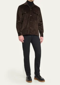 Salvatore PiccoloMen's Cotton Corduroy Dual-Pocket Overshirt