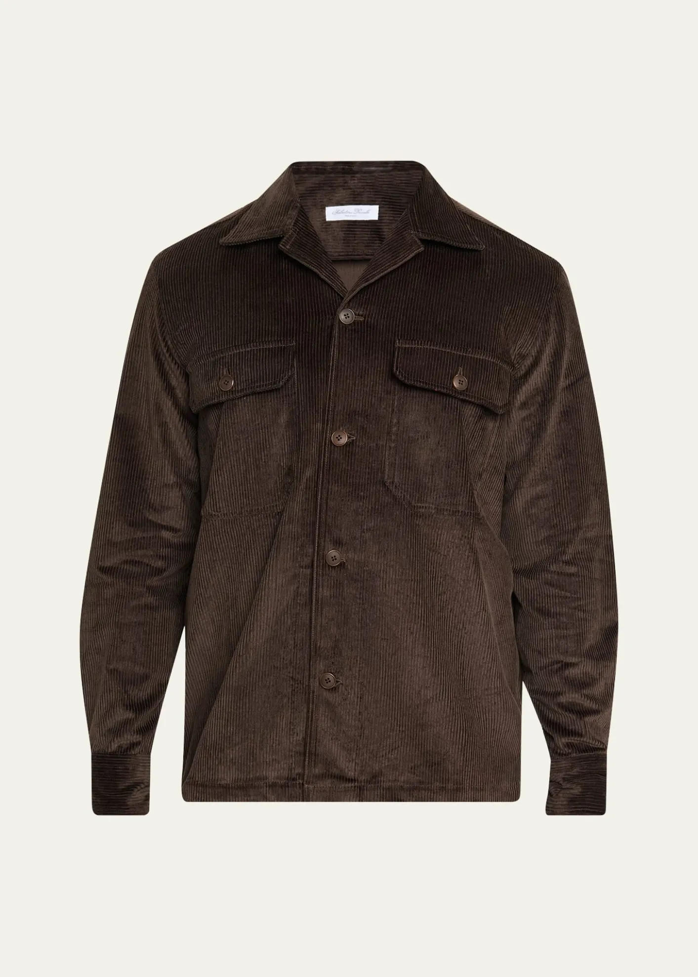 Salvatore PiccoloMen's Cotton Corduroy Dual-Pocket Overshirt