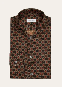 Salvatore PiccoloMen's Silk Geometric Circle-Print Dress Shirt