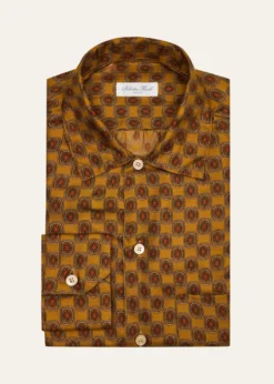 Salvatore PiccoloMen's Silk Geometric Circle-Print Dress Shirt