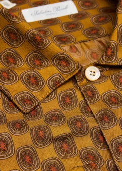 Salvatore PiccoloMen's Silk Geometric Circle-Print Dress Shirt