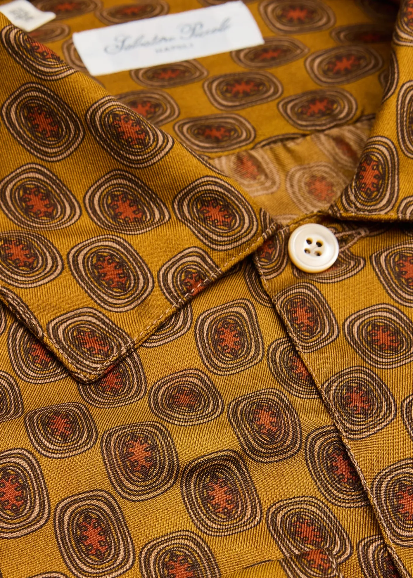Salvatore PiccoloMen's Silk Geometric Circle-Print Dress Shirt