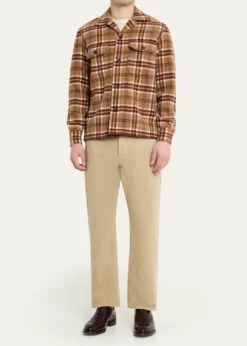 Salvatore PiccoloMen's Wool and Cashmere Double-Pocket Plaid Overshirt