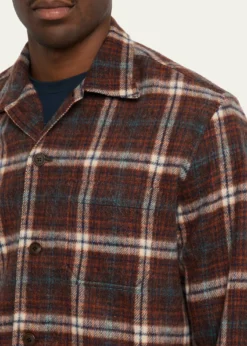 Salvatore PiccoloMen's Wool and Nylon Plaid Overshirt