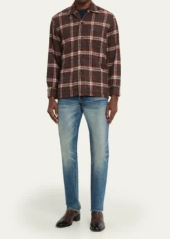 Salvatore PiccoloMen's Wool and Nylon Plaid Overshirt