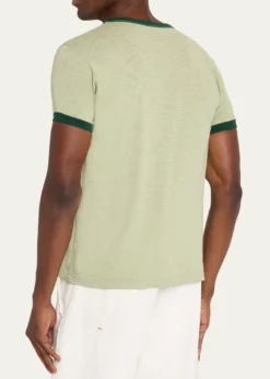 SanderlakMen's Contrast-Rib Logo Crewneck T-Shirt
